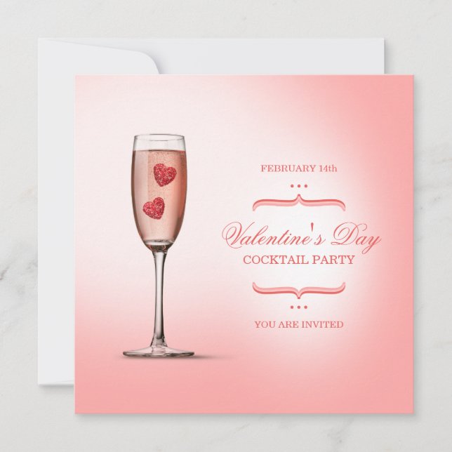 Invitation de la Saint Valentin Cocktail Party (Devant)