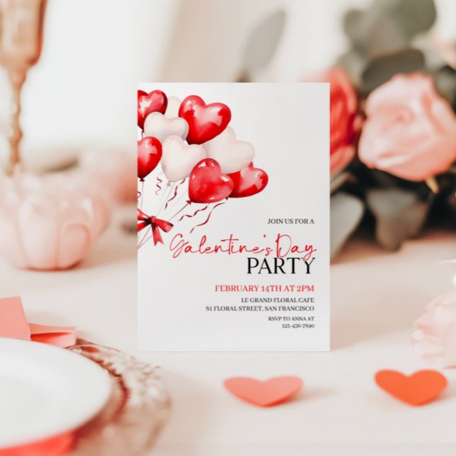 Invitation de la Saint Valentin, Fête des Galentin (Créateur téléchargé)