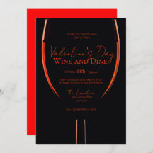 Invitation de la Saint Valentin pour le vin et le