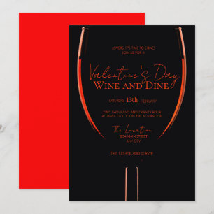 Invitation de la Saint Valentin pour le vin et le