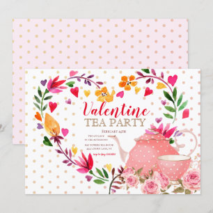 Invitation de la Saint Valentin Tea Party
