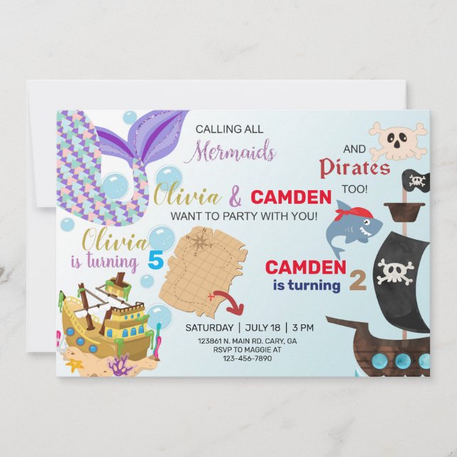 Invitation de la Sirène et des frères et soeurs pi (Devant)