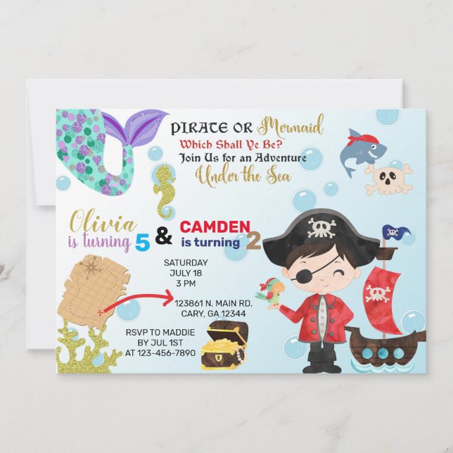 Invitation de la Sirène et des frères et soeurs pi (Devant)