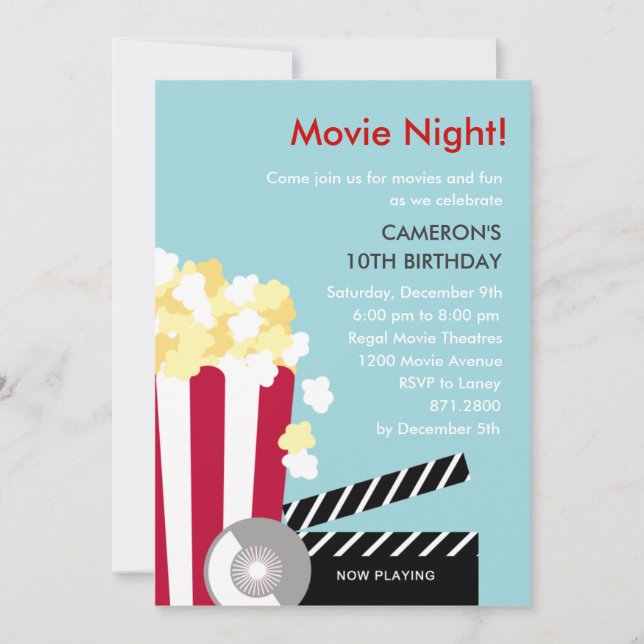 Invitation de la soirée cinéma (Devant)
