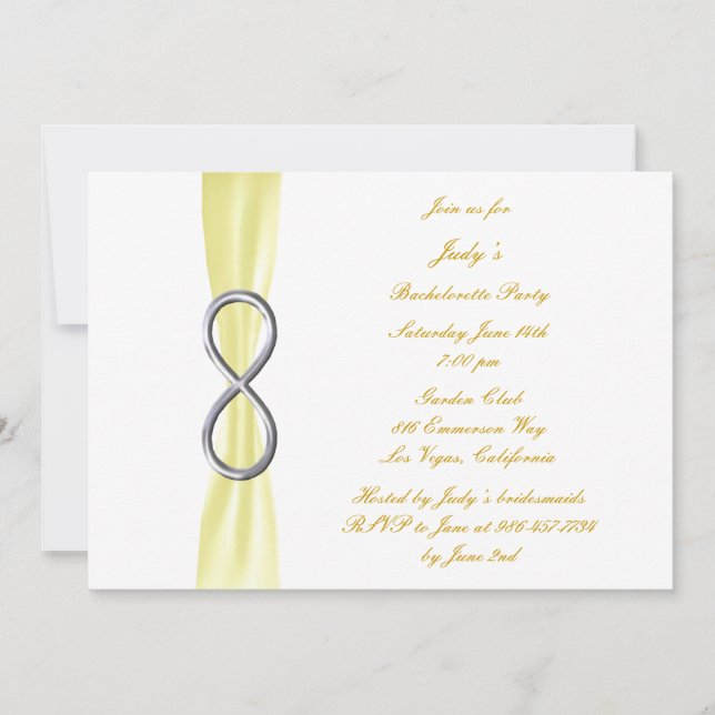 Invitation de la soirée de bachelorette à l'infini (Devant)