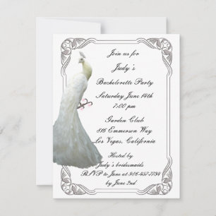 Invitation de la soirée de bachelorette blanche pe
