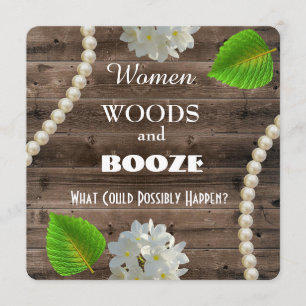 Invitation de la soirée de bachelorette Booze & Bo