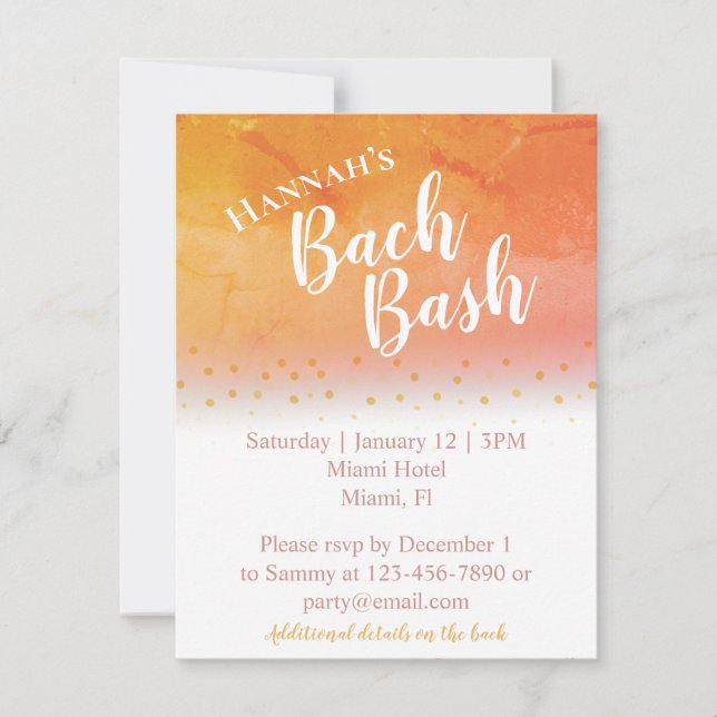 Invitation de la soirée de bachelorette de plage t (Devant)