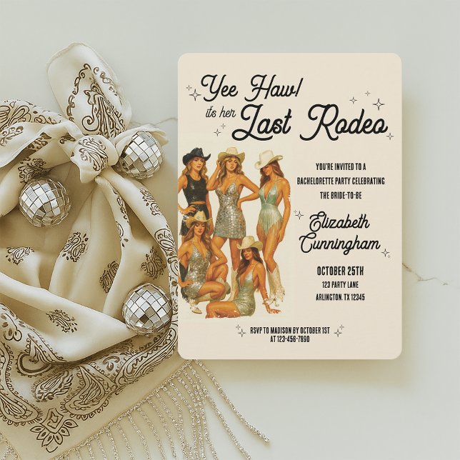 Invitation de la soirée de bachelorette de Rodéo d (Créateur téléchargé)