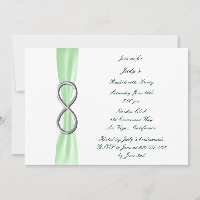 Invitation de la soirée de bachelorette Green Infi (Devant)