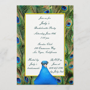 Invitation de la soirée de bachelorette Peacock