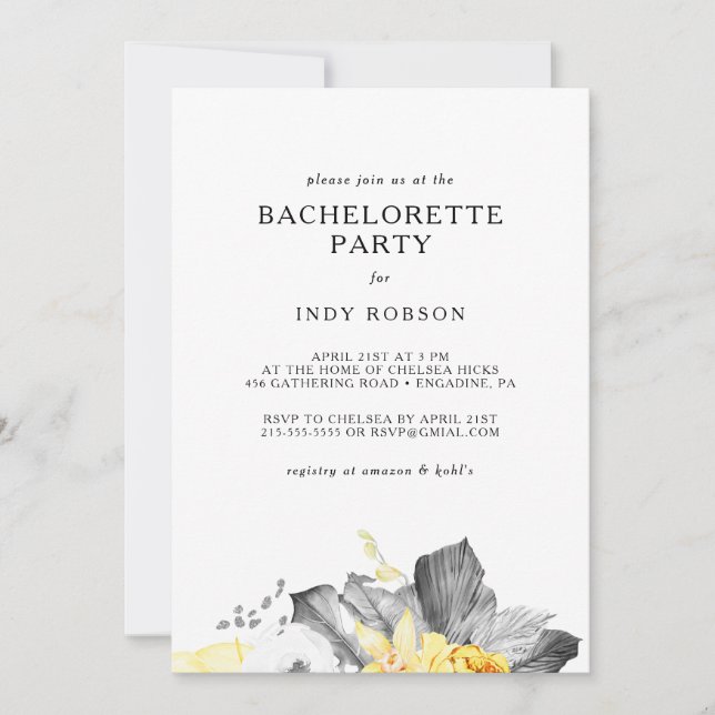 Invitation de la soirée de bachelorette tropicale  (Devant)