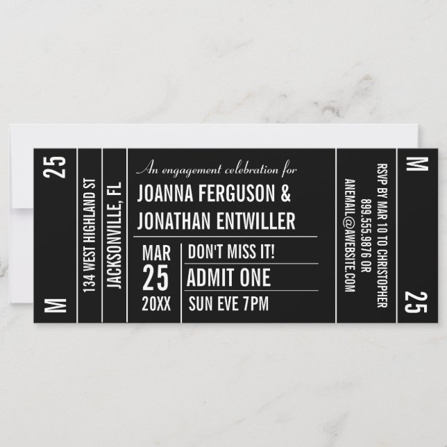 Invitation de la soirée de billetterie (Devant)