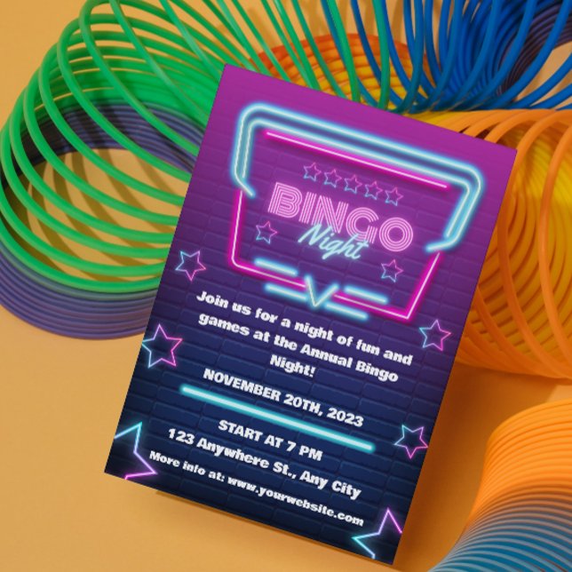 Invitation de la soirée de Bingo bleu violet (Créateur téléchargé)
