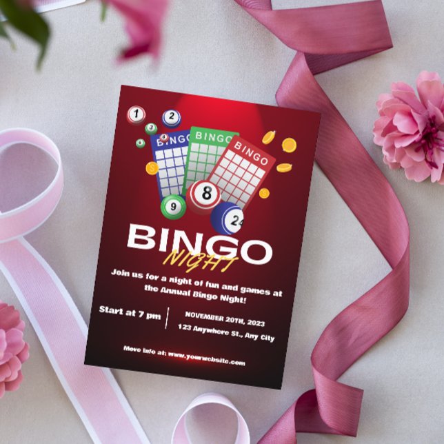 Invitation de la soirée de Bingo noir rouge (Créateur téléchargé)