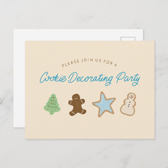 Invitation de la soirée de décoration de cookies (Devant / Derrière)