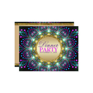 Invitation de la soirée de dîner Magique Blackligh