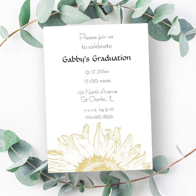 Invitation de la soirée de graduation de tournesol (Créateur téléchargé)