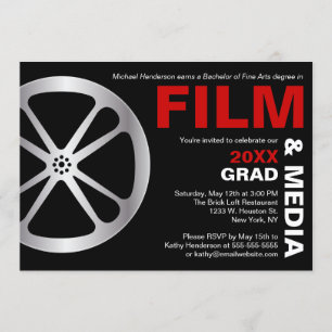 Invitation de la soirée de graduation en cinéma et