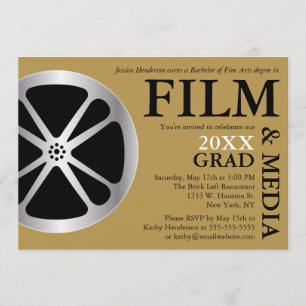 Invitation de la soirée de graduation en cinéma et