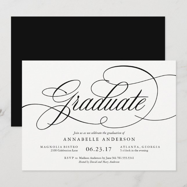 Invitation de la soirée de graduation musicale (Devant / Derrière)