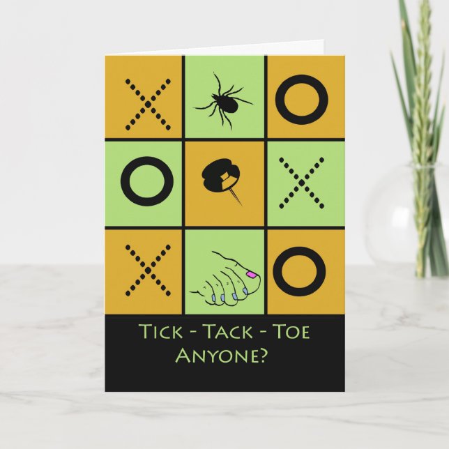 Invitation de la soirée de jeu, Tic Tac Toe Humour (Devant)