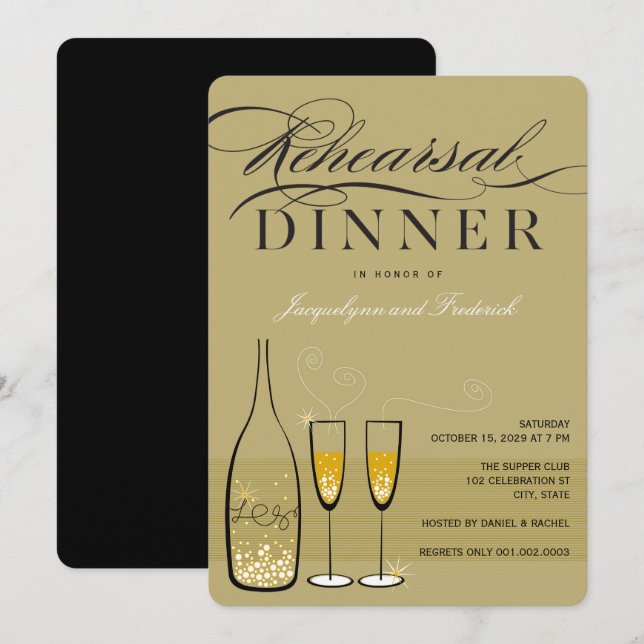 Invitation de la Soirée de Répétition Champagne d' (Devant / Derrière)
