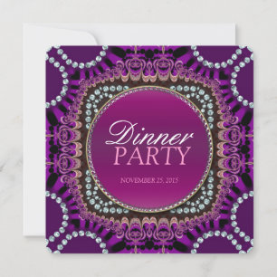 Invitation de la soirée dîner oriental violet exot