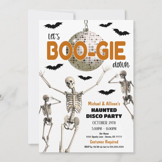 Invitation de la soirée Disco Halloween (Devant)