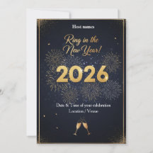 Invitation de la Soirée du Nouvel An - Minuit d'Or