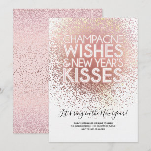 Invitation de la Soirée du Nouvel An rose