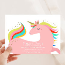 Invitation de la soirée magique Unicorn