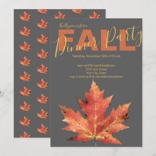 Invitation de la soirée moderne automne orange gri