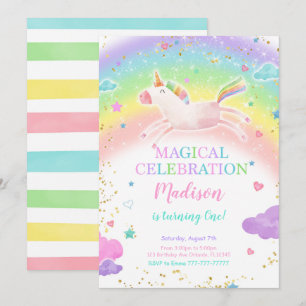 Invitation de la soirée Rainbow Unicorn