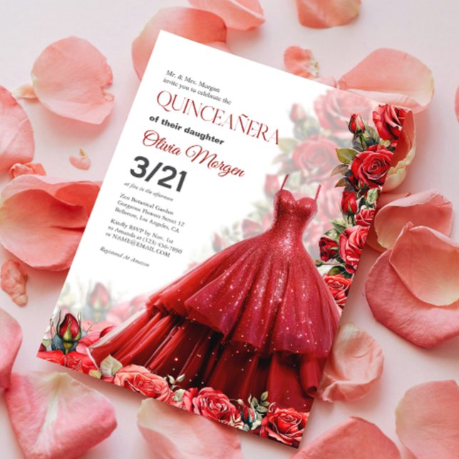 Invitation de la soirée vestimentaire rouge Glam Q (Créateur téléchargé)