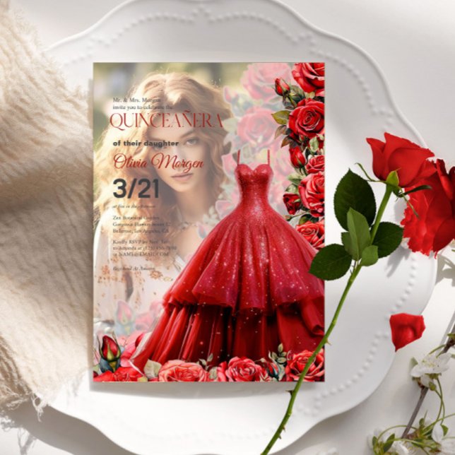 Invitation de la soirée vestimentaire rouge Glam Q (Créateur téléchargé)