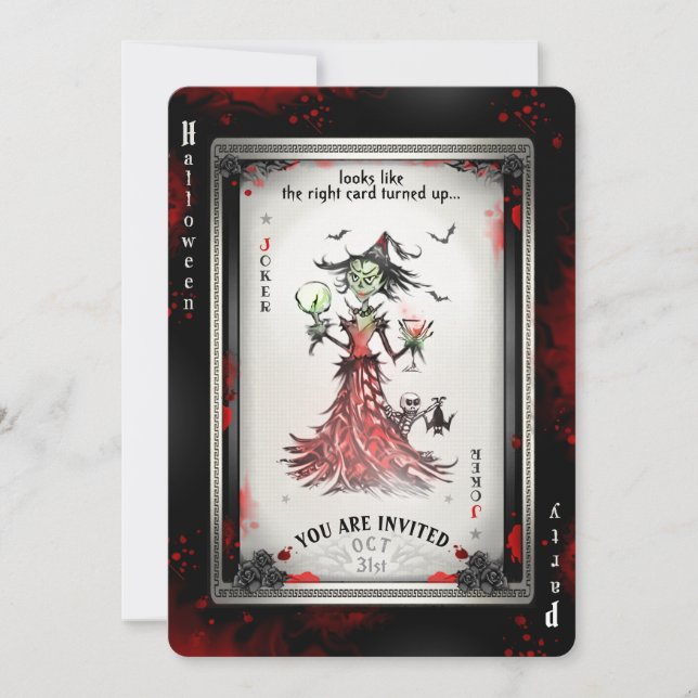 Invitation de la Sorceress Joker Card Party (Devant)