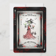 Invitation de la Sorceress Joker Card Party