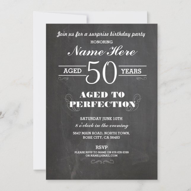 INVITATION DE LA SURPRISE DU 50E ANNIVERSAIRE DU P (Devant)