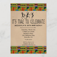 Invitation de la Tribal Safari Party - Kente Cloth