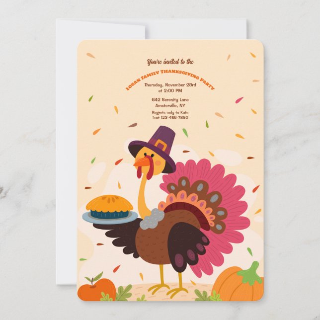 Invitation de la Turquie de Thanksgiving (Devant)