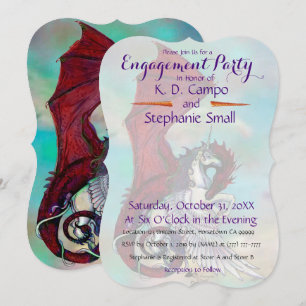 Invitation de la Unicorn Engagement Party Dragon R