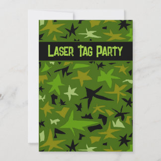 Invitation de l'Ado Boy's Camo Stars Laser Tag Par