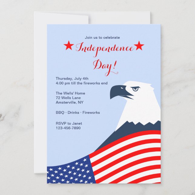Invitation de l'aigle américain le 4 juillet (Devant)