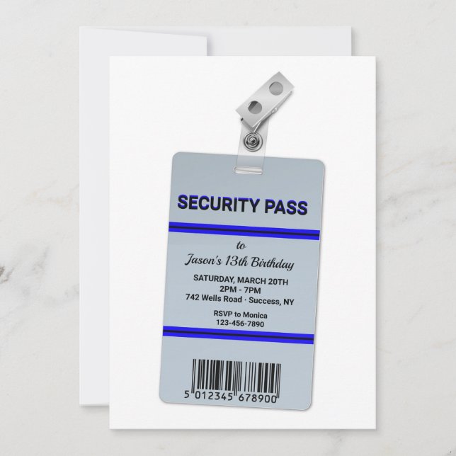 Invitation de laissez-passer de sécurité (Devant)
