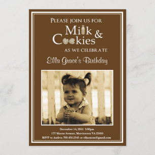 Invitation de lait et de fête d'anniversaire de