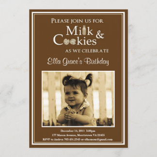 Invitation de lait et de fête d'anniversaire de