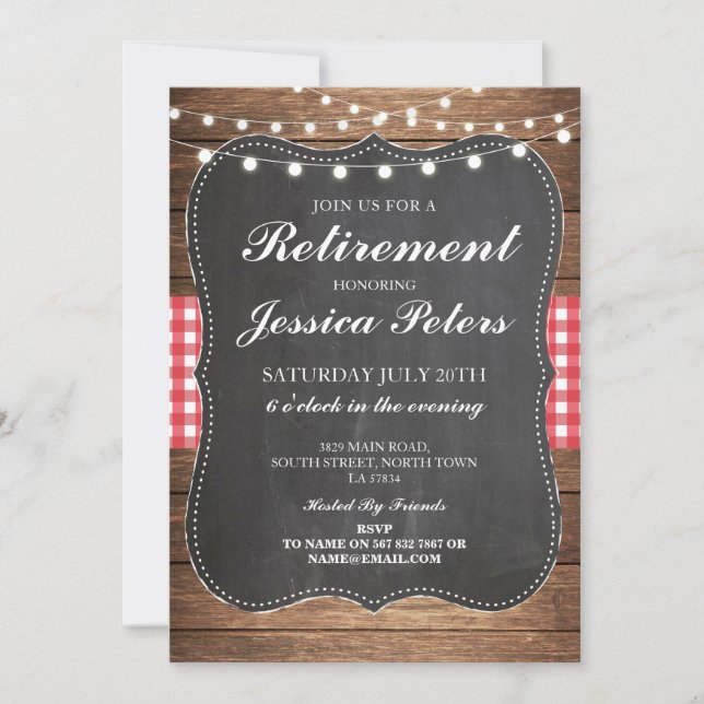 Invitation de l'anniversaire de la retraite Red En (Devant)
