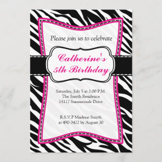 Invitation de l'anniversaire de l'enfant de zèbre