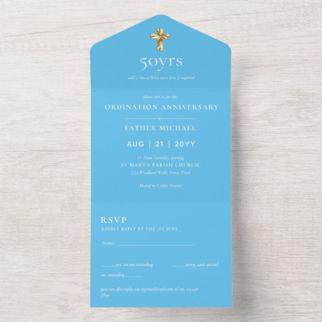 invitation de l'anniversaire de l'ordination 3in1  (À l'intérieur)